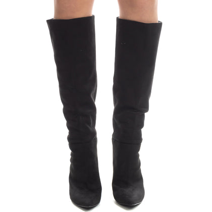 Knee High Boots Size 39 UK 6 US 9 Spool Heel Elasticated Inserts Pointed Toe gallery photo number 2