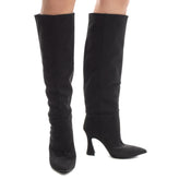 Knee High Boots Size 39 UK 6 US 9 Spool Heel Elasticated Inserts Pointed Toe gallery photo number 3