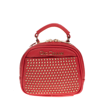 GIO CELLINI MILANO Mini Shoulder Top Handle Bag Grainy Studded Zip Closure gallery photo number 1