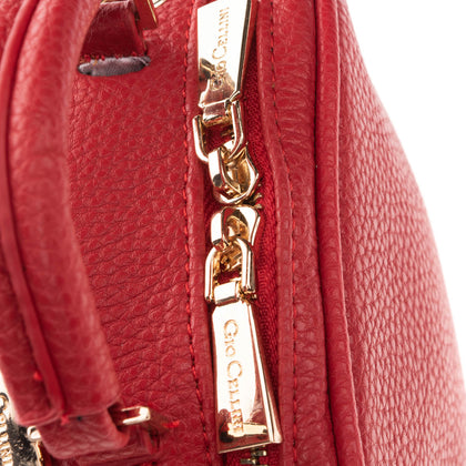 GIO CELLINI MILANO Mini Shoulder Top Handle Bag Grainy Studded Zip Closure gallery photo number 4