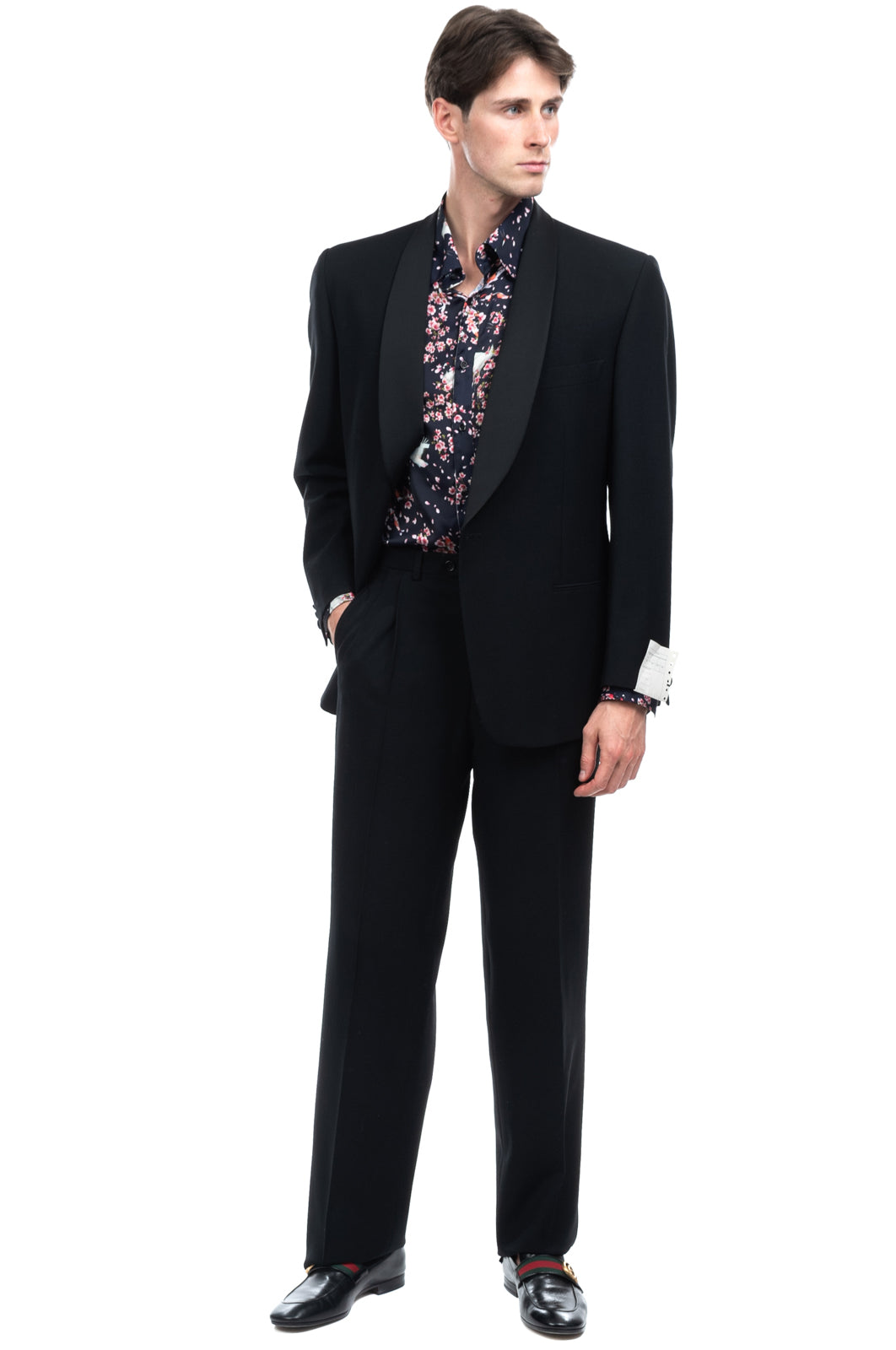 RRP €950 HERALD Wool Tuxedo Suit Mismatch Size Jacket 52 / XL Trousers 33 Satin gallery main photo