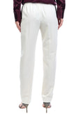 RRP €135 PT0W Trousers Size 42 / M Stretch Ivory Elasticated Waist gallery photo number 4
