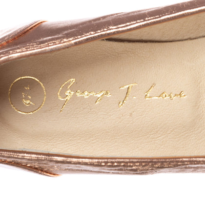 GEORGE J. LOVE Leather Ballerinas Shoes EU 36 UK 3 US 6 Crumpled Metallic Effect gallery photo number 7
