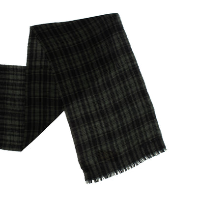 RRP €360 MISSONI Thin 100% Wool Shawl Wrap Scarf Tartan Two Tone Made in Italy