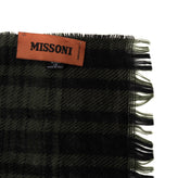 RRP €360 MISSONI Thin 100% Wool Shawl Wrap Scarf Tartan Two Tone Made in Italy gallery photo number 6