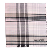 RRP €360 MISSONI Wool Long Wrap / Shawl Scarf Tartan Frayed Edges Made in Italy gallery photo number 1