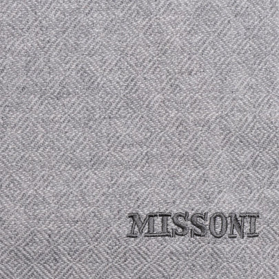 RRP €360 MISSONI Wool Long Shawl Wrap Scarf Two Tone Geometric Made in Italy