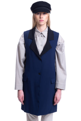 RRP €150 8 Blazer Vest Size 40 S Unlined Single Breasted Longline Made in Italy gallery photo number 1