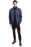 8 Denim Jacket Size M Contrast Collar- Stitching Button Front Made in Italy gallery photo number 1