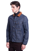 8 Denim Jacket Size M Contrast Collar- Stitching Button Front Made in Italy gallery photo number 3