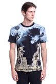 IHS T-Shirt Top Size XL Coated Printed Clouds & Flames Short Sleeve Crew Neck gallery photo number 5