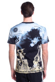 IHS T-Shirt Top Size XL Coated Printed Clouds & Flames Short Sleeve Crew Neck gallery photo number 6