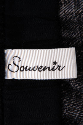 SOUVENIR Denim Shorts Size S Worn Look Garment Dye Belted Elastic Waist Zip Fly gallery photo number 5
