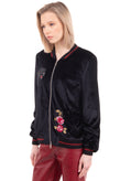 GEORGE J. LOVE Chenille Bomber Jacket Size L Lame Panther & Flowers Patches gallery photo number 4
