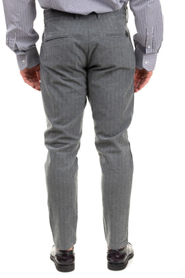 HAMAKI-HO Pleated Trousers Size 50 Herringbone Made in Italy