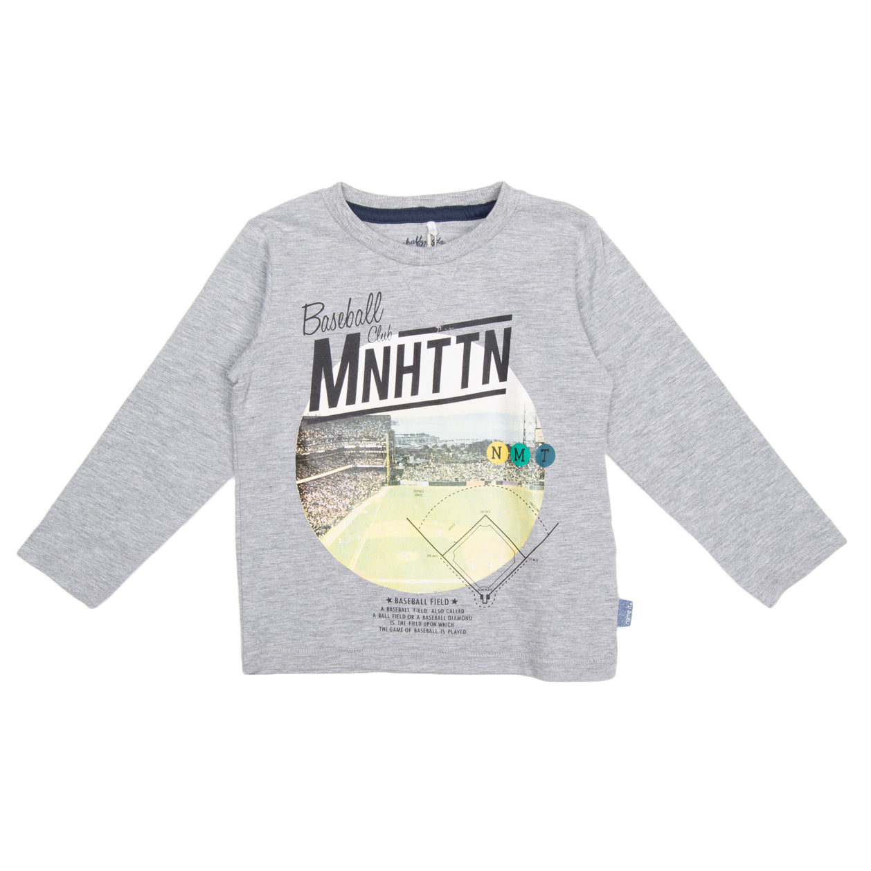 NAME IT T-Shirt Top Size 1-1.5Y / 86CM Coated Front Melange Effect Long Sleeve gallery main photo