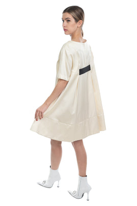 ..,MERCI Tunic Dress Size IT 44 / M Grosgrain Trim Short Sleeve Made in Italy