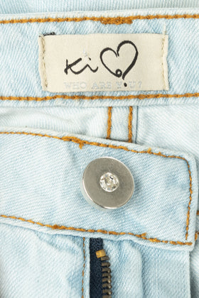 KI6? WHO ARE YOU? Jeans Size 25 Ripped Faded Rhinestones & Beads Embellished gallery photo number 6