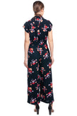 VERO MODA Crepe Jumpsuit Size XS Floral Pattern Drawstring Waist Cropped gallery photo number 4