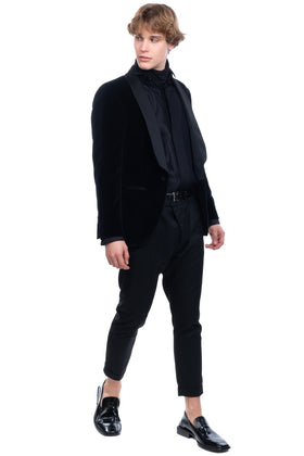 HACKETT Tuxedo Blazer Jacket Size 42R / 52R / L Geometric Shawl Collar RRP €425 gallery photo number 4