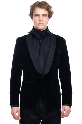 HACKETT Tuxedo Blazer Jacket Size 42R / 52R / L Geometric Shawl Collar RRP €425 gallery photo number 1