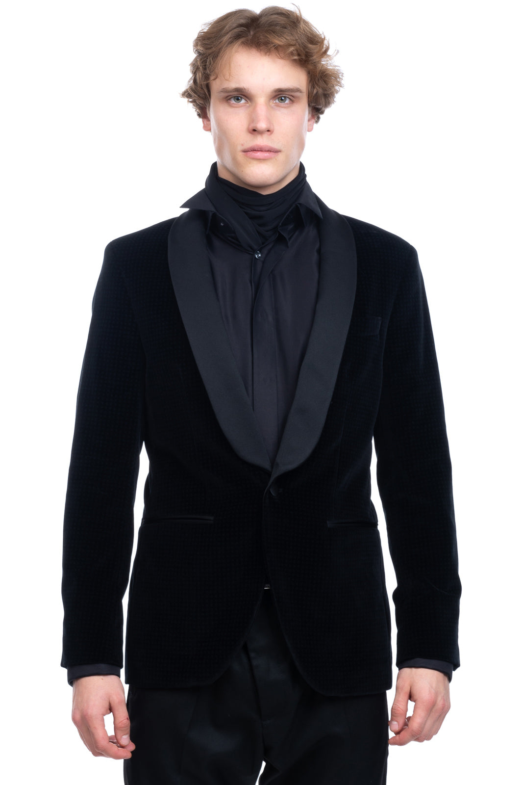 HACKETT Tuxedo Blazer Jacket Size 42R / 52R / L Geometric Shawl Collar RRP €425 gallery main photo