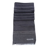 RRP €360 MISSONI Silk & Wool Shawl/Wrap Scarf Striped Frayed Edges gallery photo number 4
