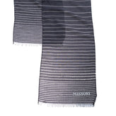 RRP€360 MISSONI Silk & Wool Stole Scarf Semi Sheer Striped Pattern Made in Italy gallery photo number 3