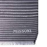 RRP €360 MISSONI Silk & Wool Shawl/Wrap Scarf Striped Frayed Edges gallery photo number 3