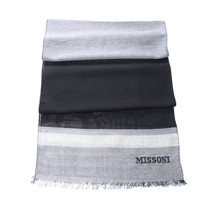 RRP €300 MISSONI Rectangle Scarf Lightweight Wool Blend Logo- Made in Italy