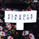 RRP €125 CLAUDIE PIERLOT Chiffon Top Blouse Size 38 - S Floral Lace Trim Y-Neck gallery photo number 6