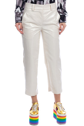 RRP €195 .TESSA Trousers Size 40 / S PU Leather Crumpled Cropped Made in Italy gallery photo number 3