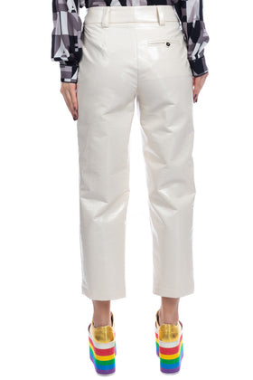 RRP €195 .TESSA Trousers Size 40 / S PU Leather Crumpled Cropped Made in Italy gallery photo number 5