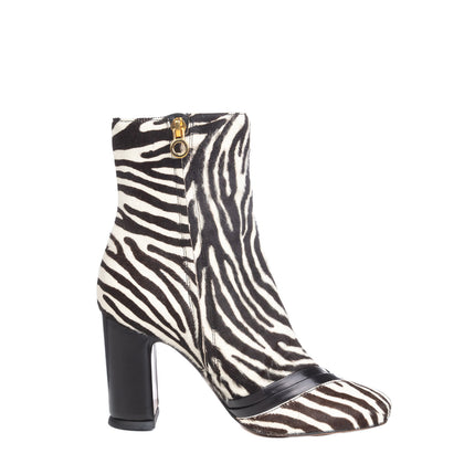 L'AUTRE CHOSE Calf Hair Ankle Boots Size 36 UK 3 US 6 Heel Zebra Pattern RRP€770 gallery photo number 5