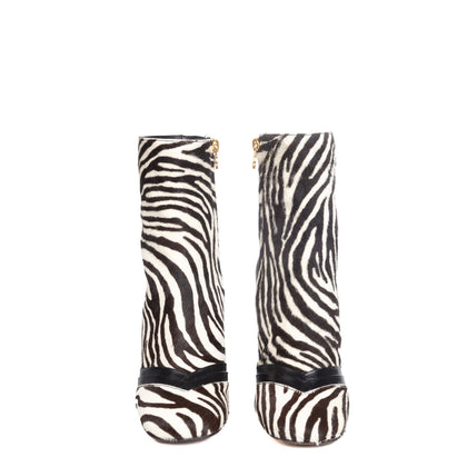 L'AUTRE CHOSE Calf Hair Ankle Boots Size 36 UK 3 US 6 Heel Zebra Pattern RRP€770 gallery photo number 3