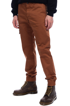 8 Cargo Trousers Size IT 46 Stretch Brown Cuffed Zip Fly Made in Italy gallery photo number 4