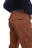8 Cargo Trousers Size IT 46 Stretch Brown Cuffed Zip Fly Made in Italy gallery photo number 6