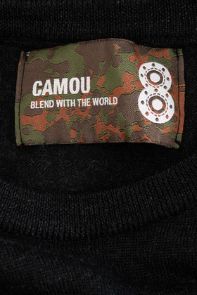 CAMOU By 8 Wool Jumper Size S Melange Utility Pockets Crew Neck Made in Italy gallery photo number 6