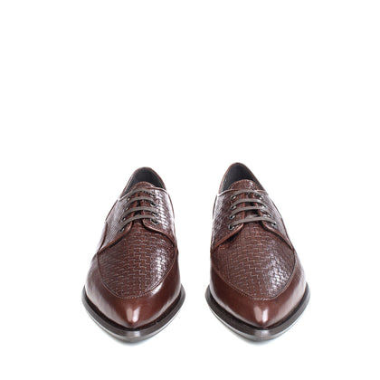 RRP €115 LEONARDO PRINCIPI Leather Derby Shoes EU39 UK6 US9 Woven Made in Italy gallery photo number 3