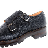 RRP €130 LEONARDO PRINCIPI Leather Double Monk Shoes Size 37 UK 4 US 7 Textured gallery photo number 8