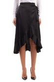 RRP €130 LOUCHE Satin Asymmetric Hem Skirt Size 10 S Ruffle Wrap Front gallery photo number 2