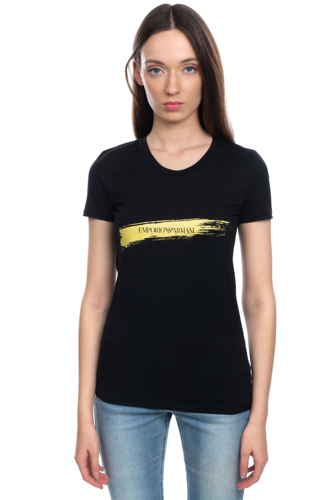 EMPORIO ARMANI T-Shirt Top Size 38 / XS Coated Logo Short Sleeve Round Neck gallery main photo