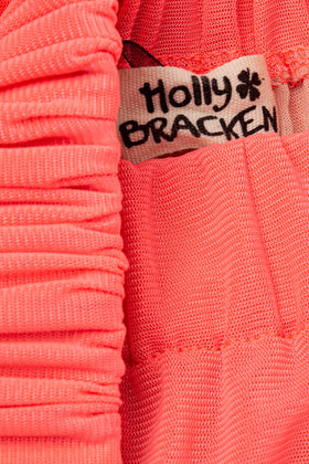 MOLLY BRACKEN Tiered Skirt One Size Stretch Neon Pink Ruffled Elasticated Waist gallery photo number 6