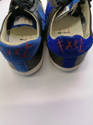 FAKE By ISHIKAWA Leather Sneakers EU 32 UK 13 US 1 Star Patch Made in Italy gallery photo number 9