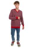 RRP €105 GIOFERRARI Jumper Size 56 / 3XL Thin Knit Patterned Long Sleeve V-Neck gallery photo number 1