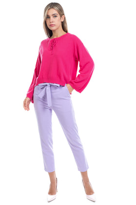VICOLO Jumper One Size Pink Cashmere Wool Angora Blend Thin Knit Made in Italy gallery photo number 3