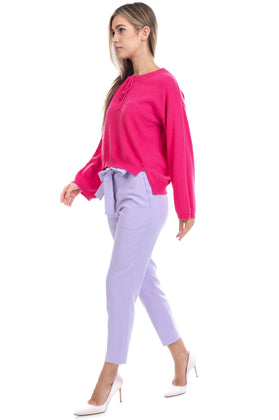VICOLO Jumper One Size Pink Cashmere Angora - Wool Blend Thin Knit Made in Italy gallery photo number 3