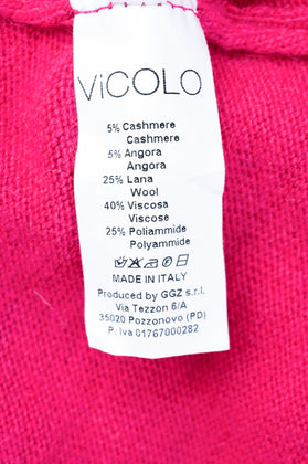 VICOLO Jumper One Size Pink Cashmere Angora - Wool Blend Thin Knit Made in Italy gallery photo number 9