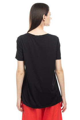 SWEET MATILDA T-Shirt Top Size XS Black Strap Details Neck Made in Italy gallery photo number 4