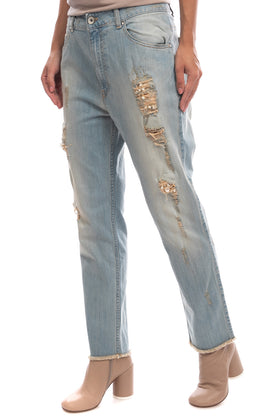 RRP€220 MET IN JEANS Stretch Jeans Size 27 Ripped Faded Worn Look Patched Inside gallery photo number 3